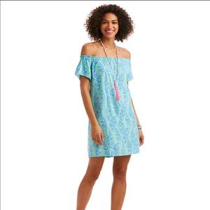 Vineyard Vines Off the Shoulder Palm Leah Dress